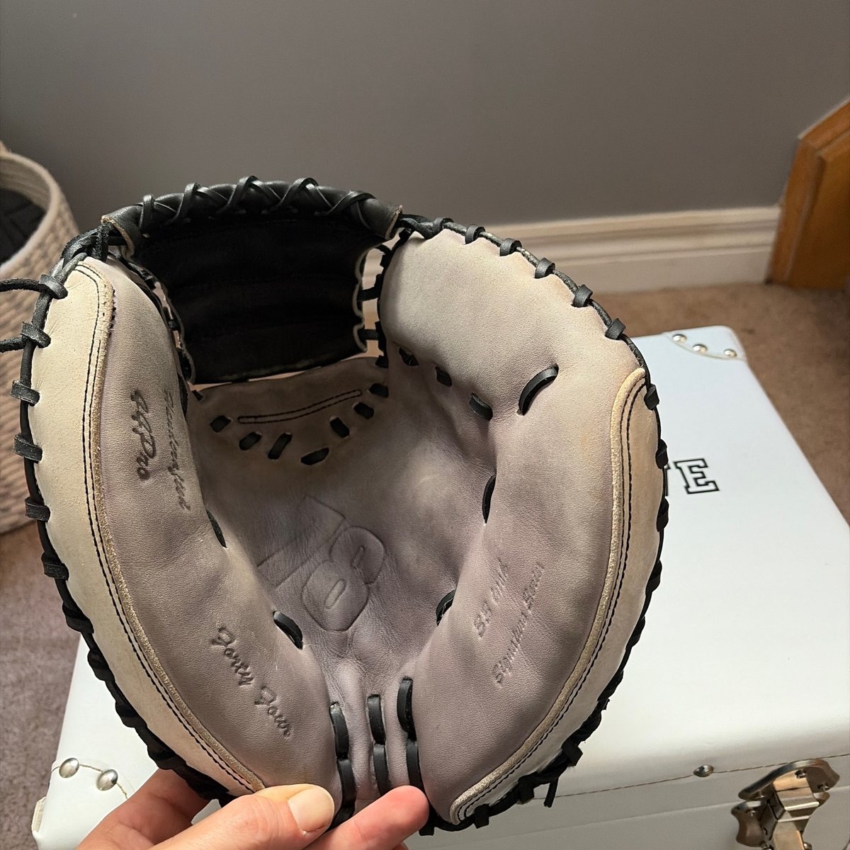 Custom catcher's mitt after relace