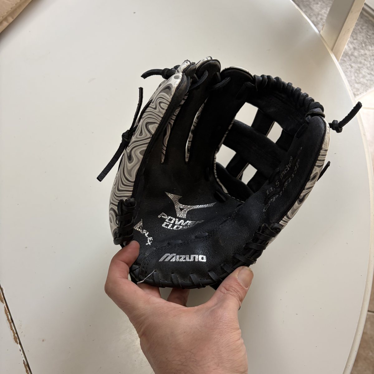 Mizuno youth glove after full relace